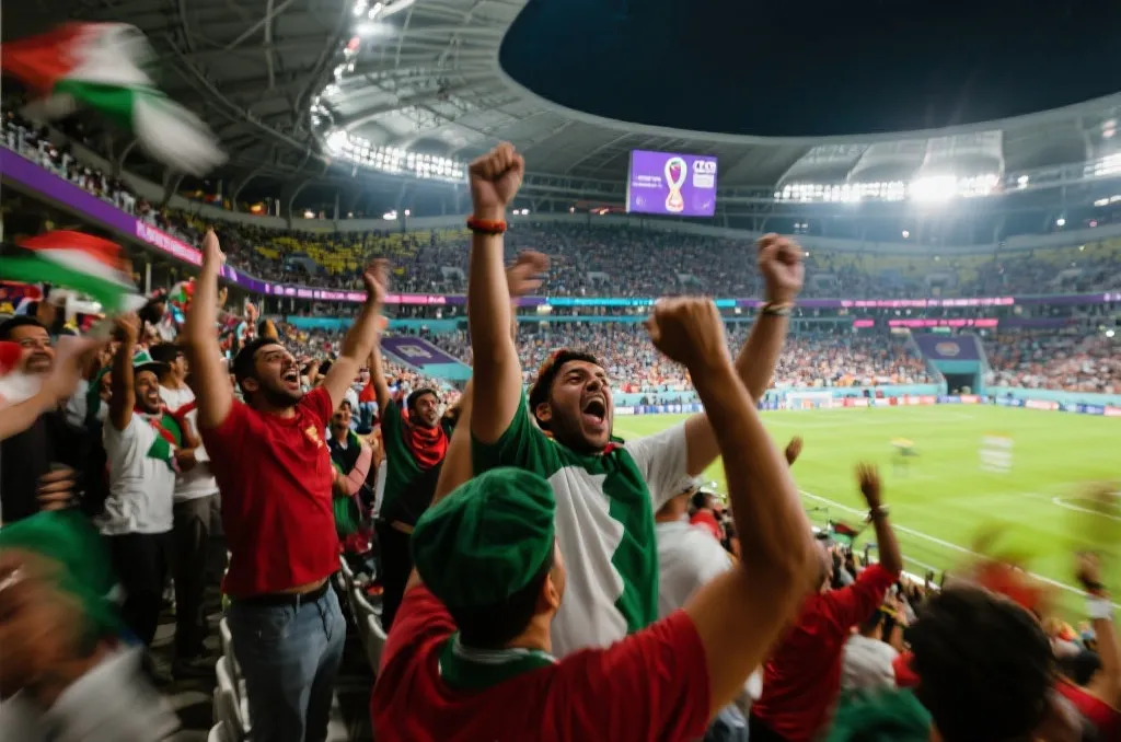 看台上热烈欢呼的球迷